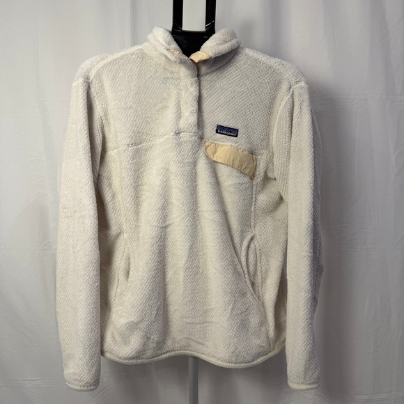 Patagonia Tops - Patagonia‎ Women's L Los Gatos Fleece Pullover Cream Beige Snap Thermal Pro